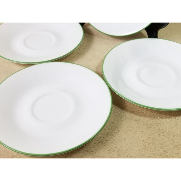 Corelle by Corning Spring Meadow Green Trim Saucer Plate 6" Made in USA Vintage - Picture 7 of 13